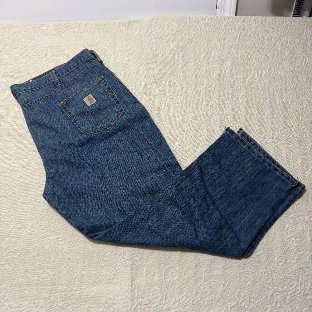 Carhartt Relaxed Fit Distressed Straight Leg Denim Jeans Size 46x30